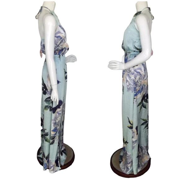 new SHOW ME YOUR MUMU Maxi Dress, XXS, Minty Floral, Heather Halter, Tall Vent - Picture 8 of 16
